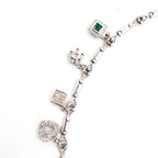 14k White Gold Diamond Charm Necklace