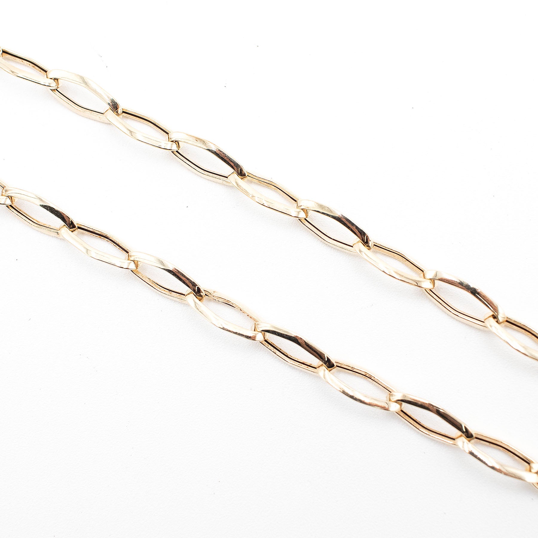 14k Yellow Gold Hollow Link Chain Necklace