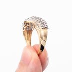 10k Yellow Gold Round Diamond Pave Wave Ring