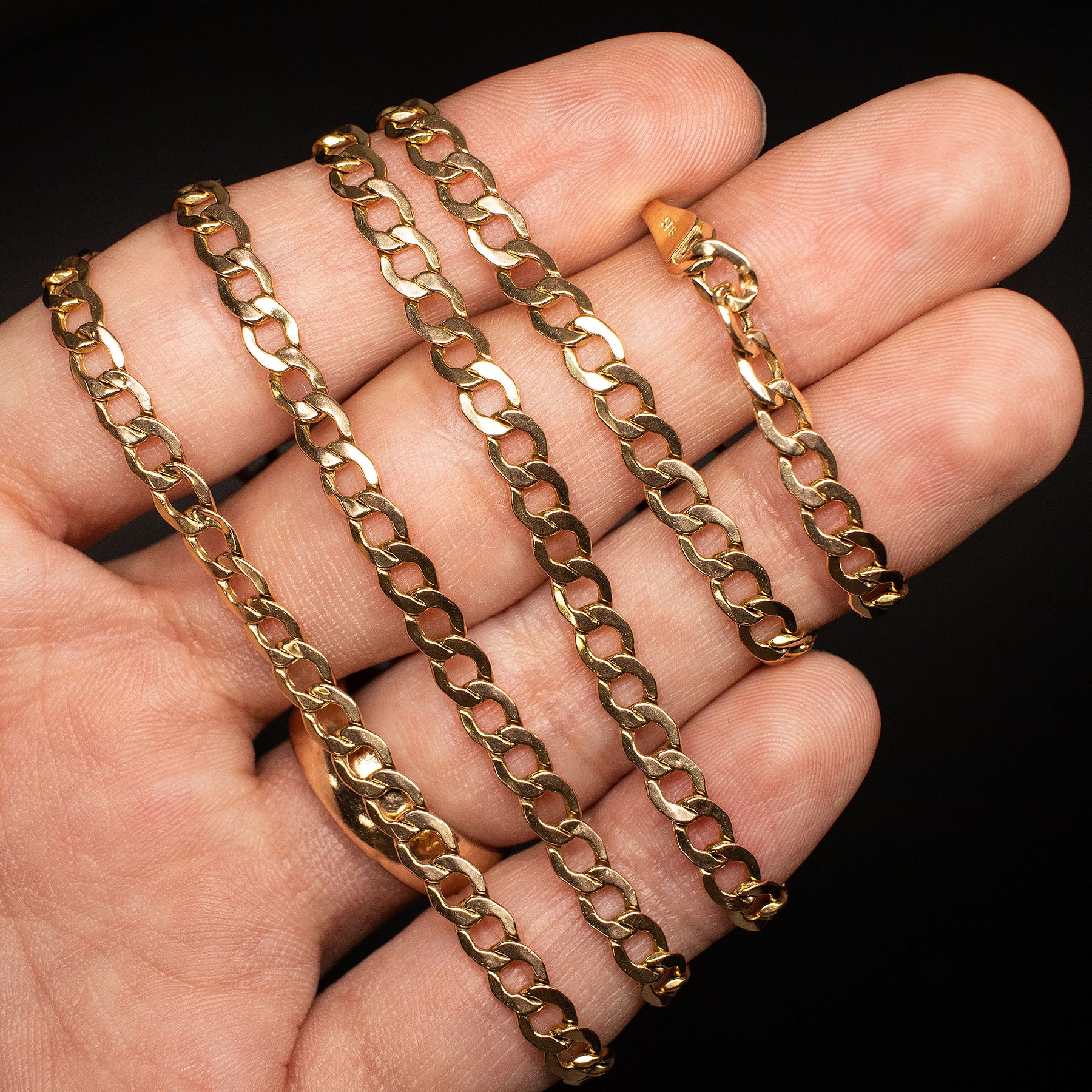 14k Yellow Gold Curb Link 25 Inch Chain Necklace