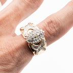 10k Yellow Gold Vintage Diamond Pave Shield Ring