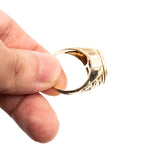 14k Yellow Gold Onyx Round Rotating Diamond Ring