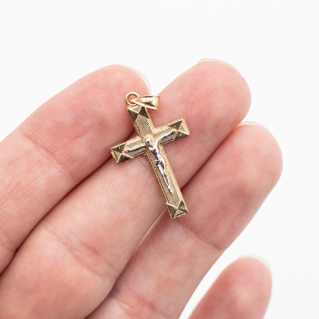 10k Yellow Gold Jesus Cross Pendant