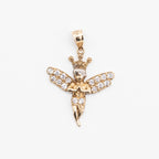 10k Yellow Gold Angel With Crown Pendant