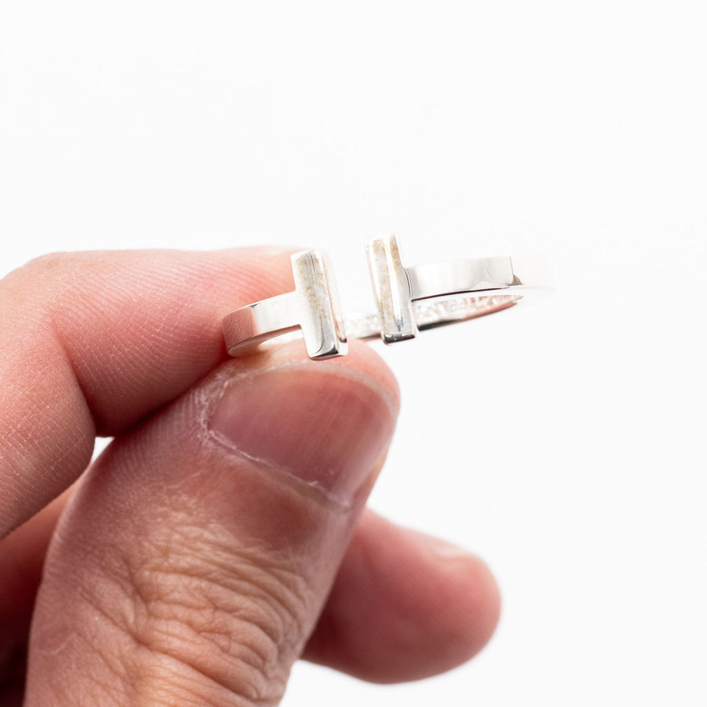 Tiffany & Co. Sterling Silver Double T Ring