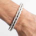 David Yurman Sterling Silver Chevron Cuff Bangle Bracelet