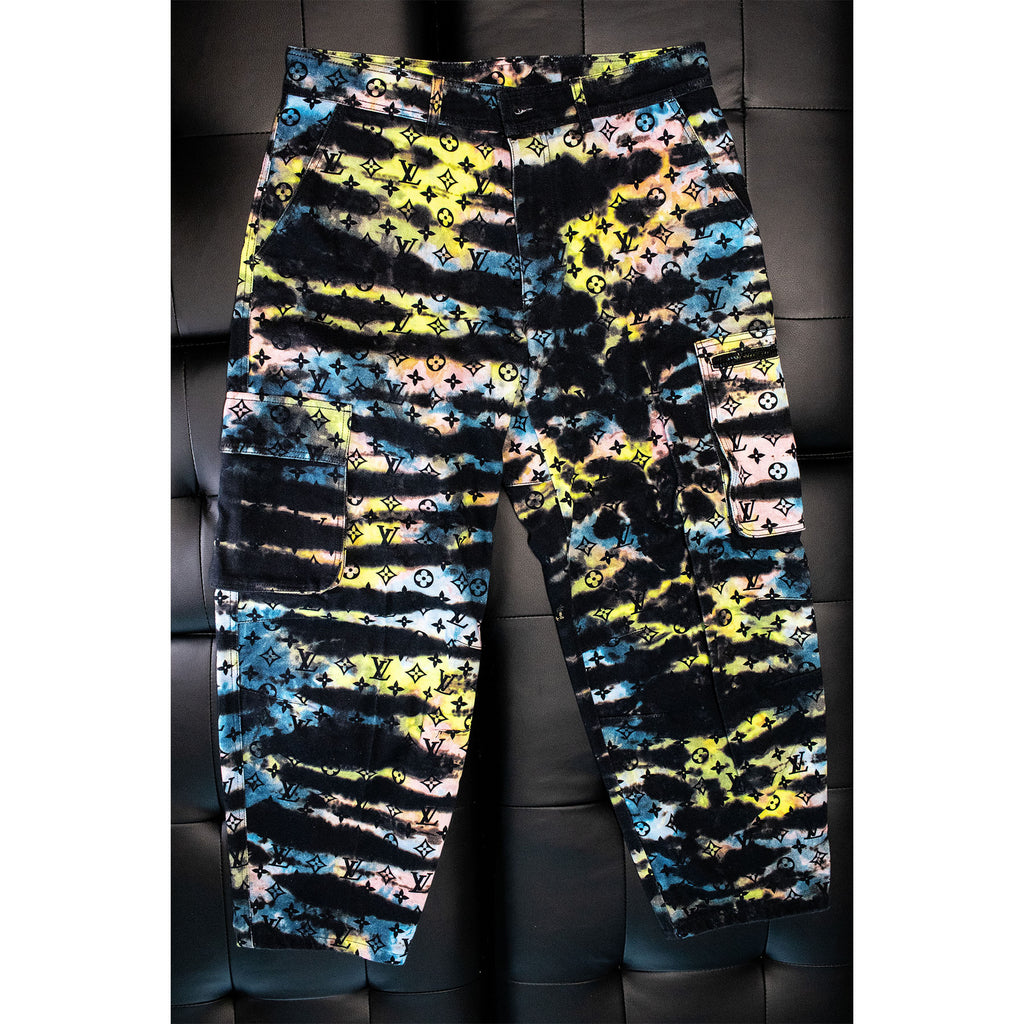 Louis Vuitton Tye Dye Cargo Jeans Size 34