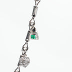14k White Gold Diamond Charm Necklace