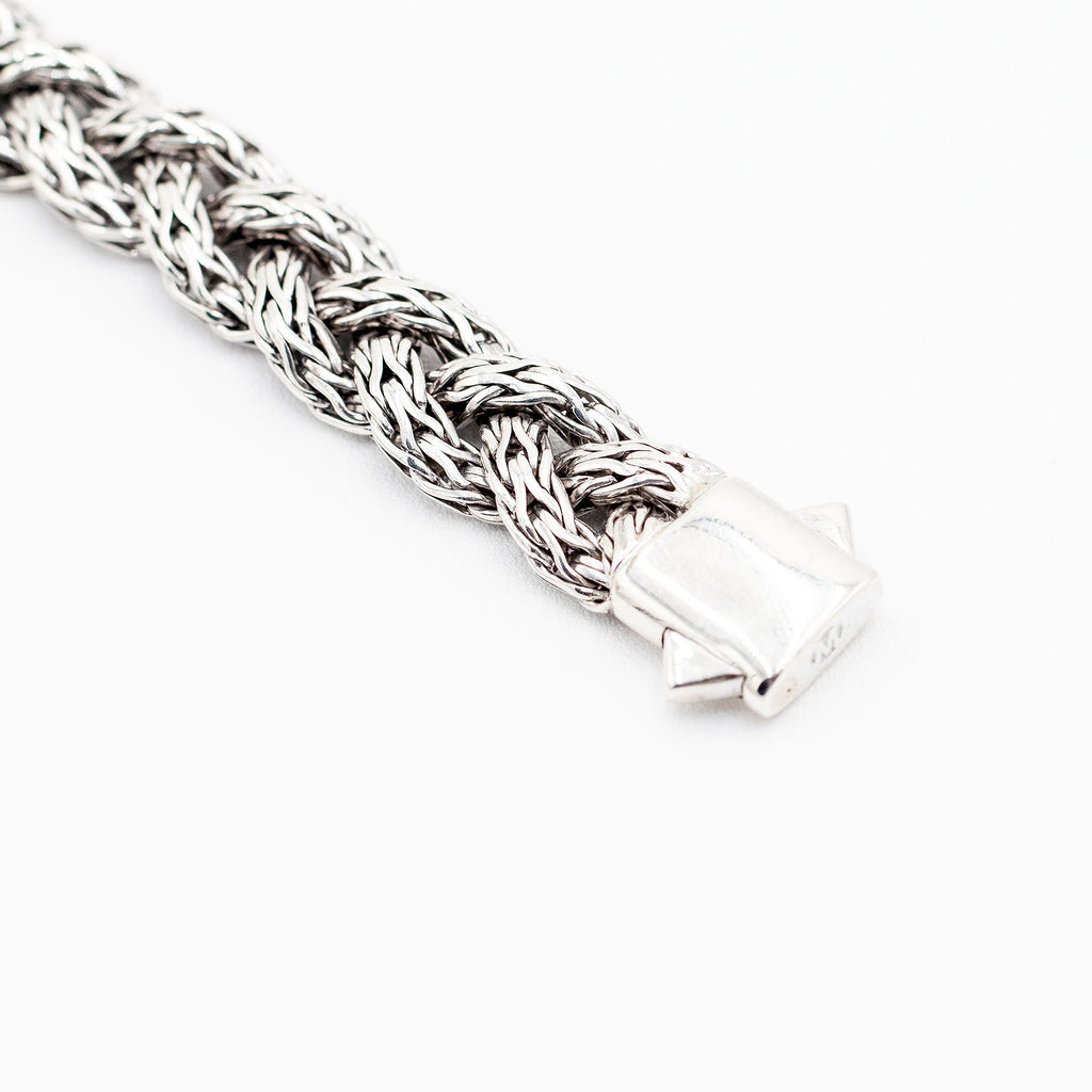 John Hardy Sterling Silver Black Diamond Rope Chain Bracelet