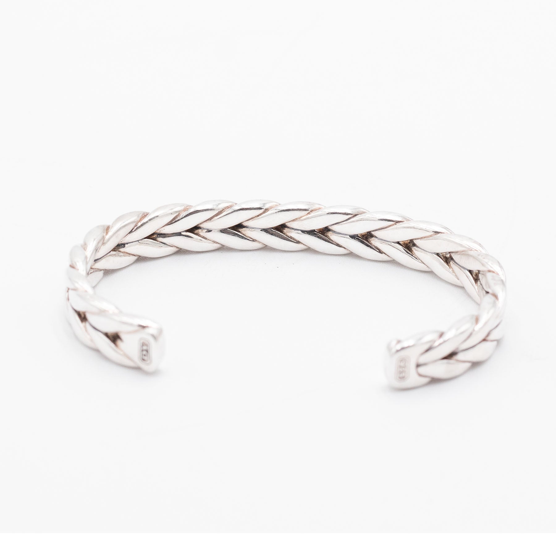 David Yurman Sterling Silver Chevron Cuff Bangle Bracelet