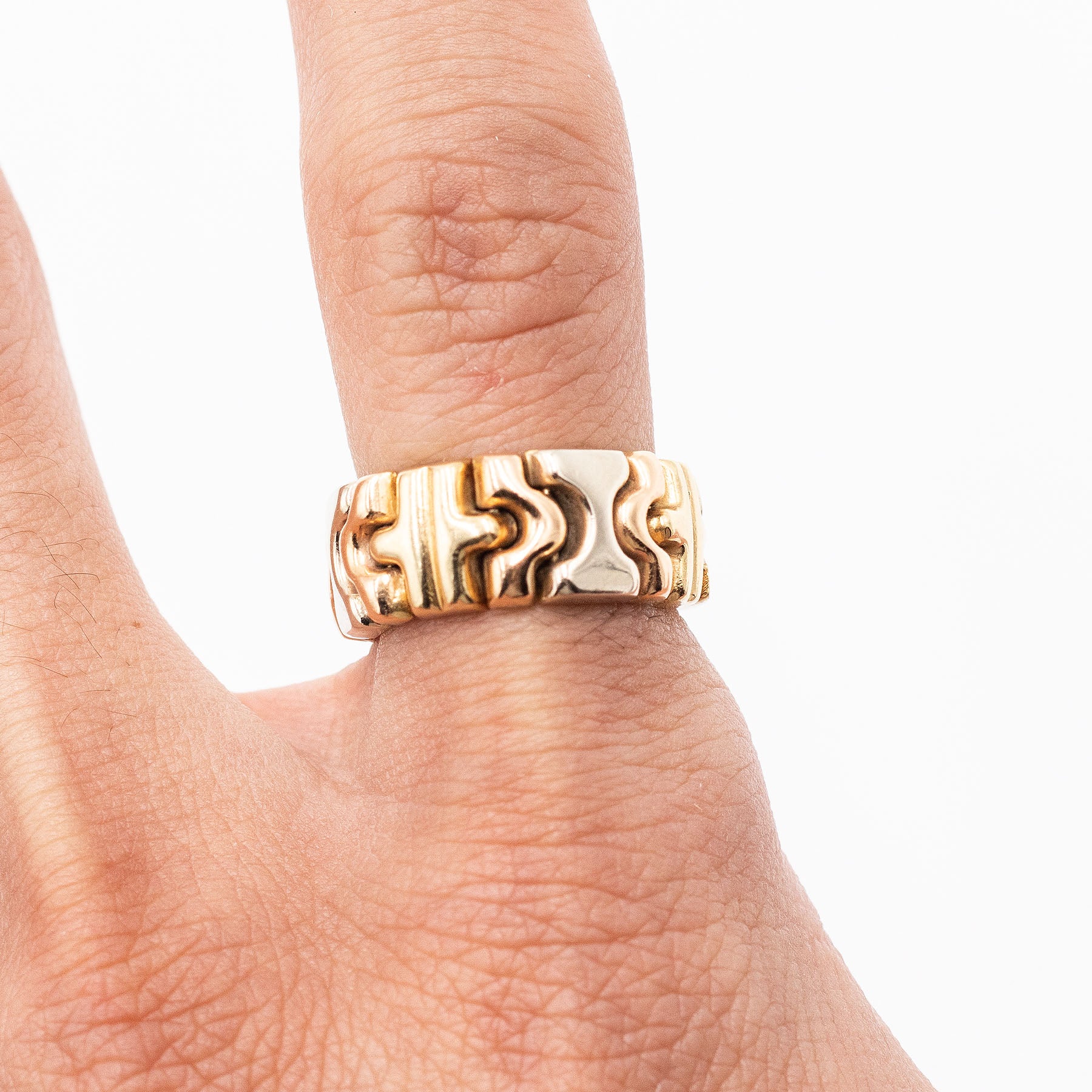 18k Yellow Gold Parentesi Style Collapsible Ring