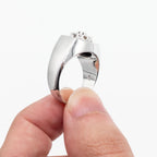 14k White Gold Round Cut Diamond Cluster Wide Ring