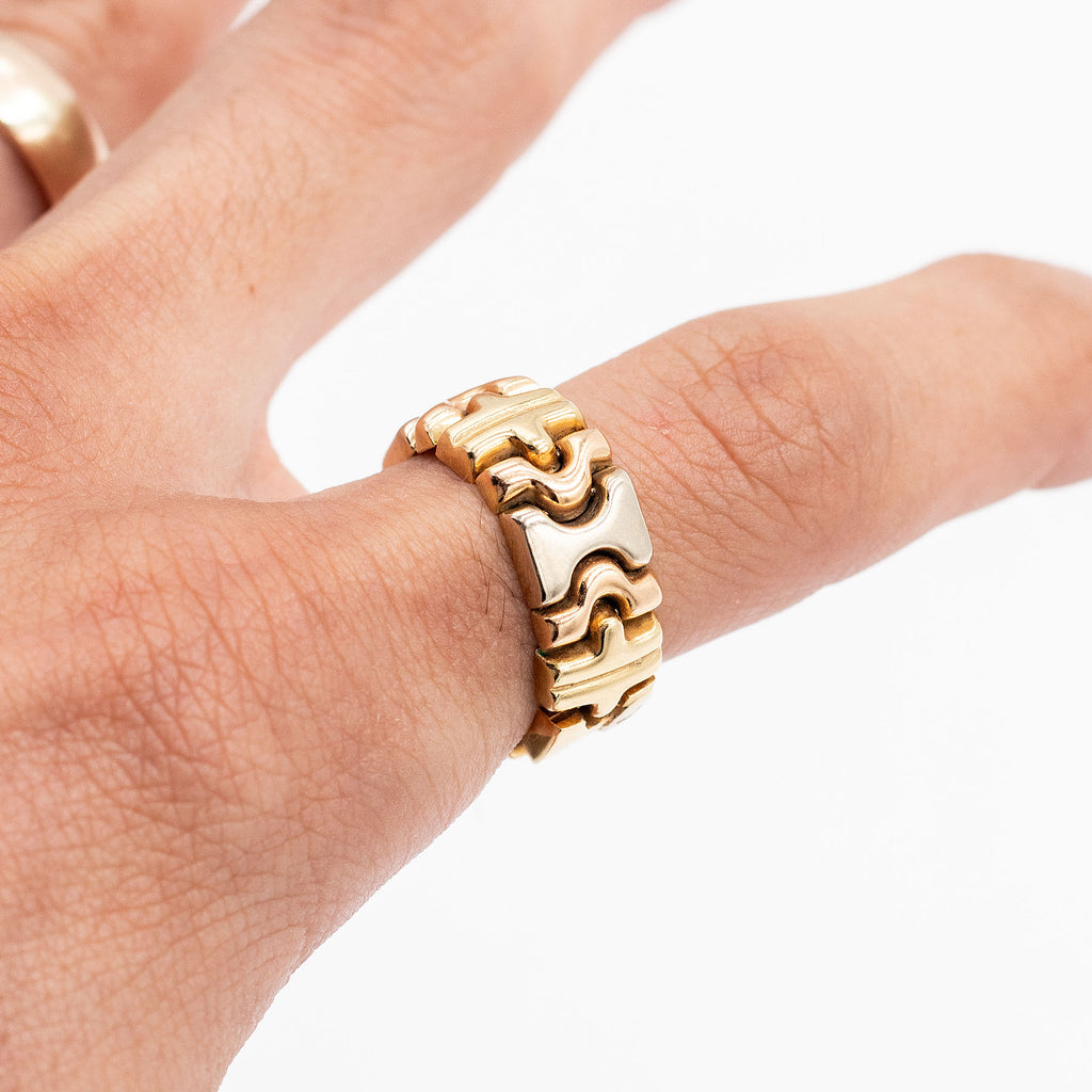 18k Yellow Gold Parentesi Style Collapsible Ring