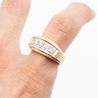 10k Yellow Gold Five Round Diamond Band Ring