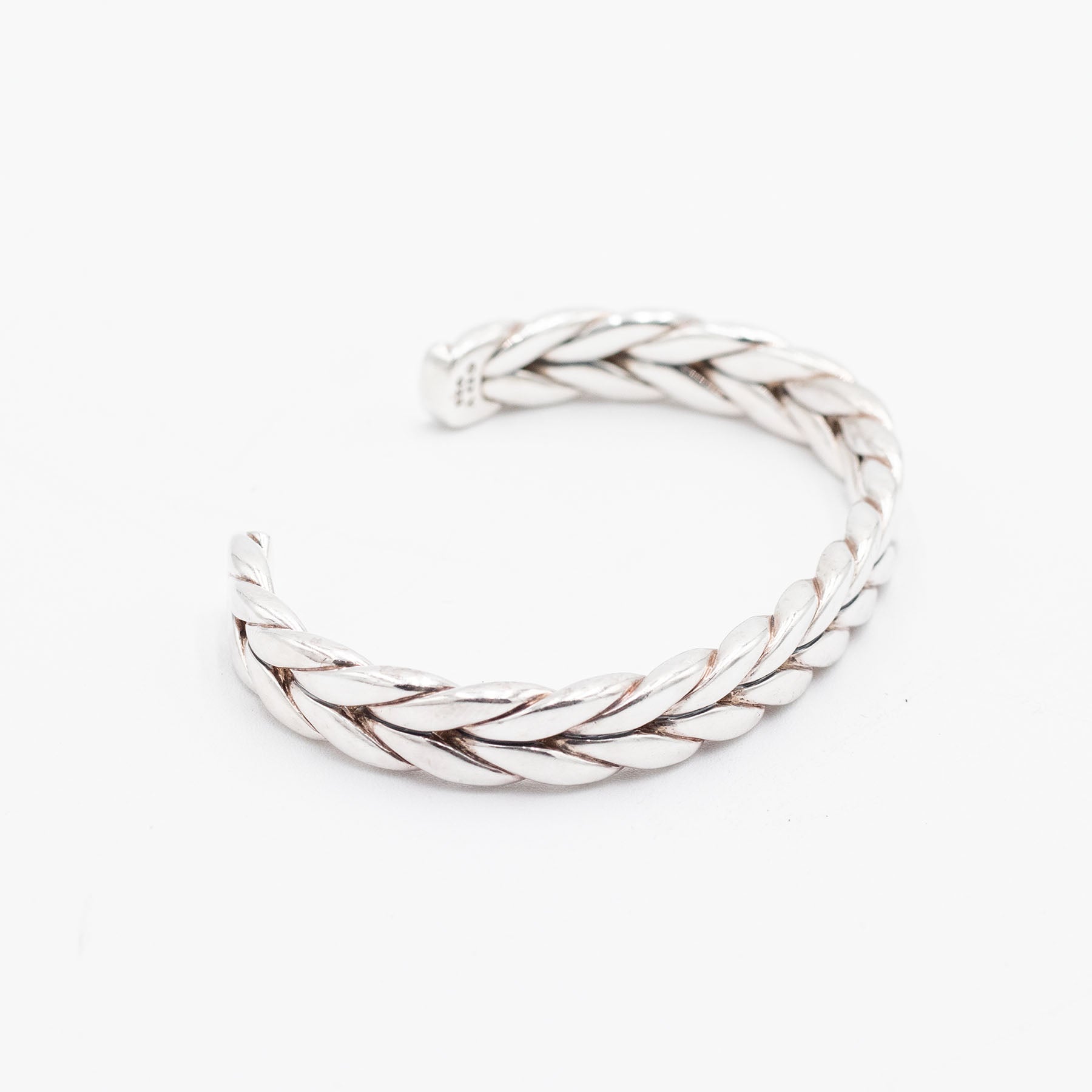 David Yurman Sterling Silver Chevron Cuff Bangle Bracelet
