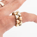 18k Yellow Gold Double Heart Collapsible Ring
