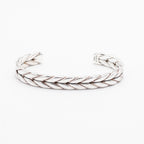 David Yurman Sterling Silver Chevron Cuff Bangle Bracelet