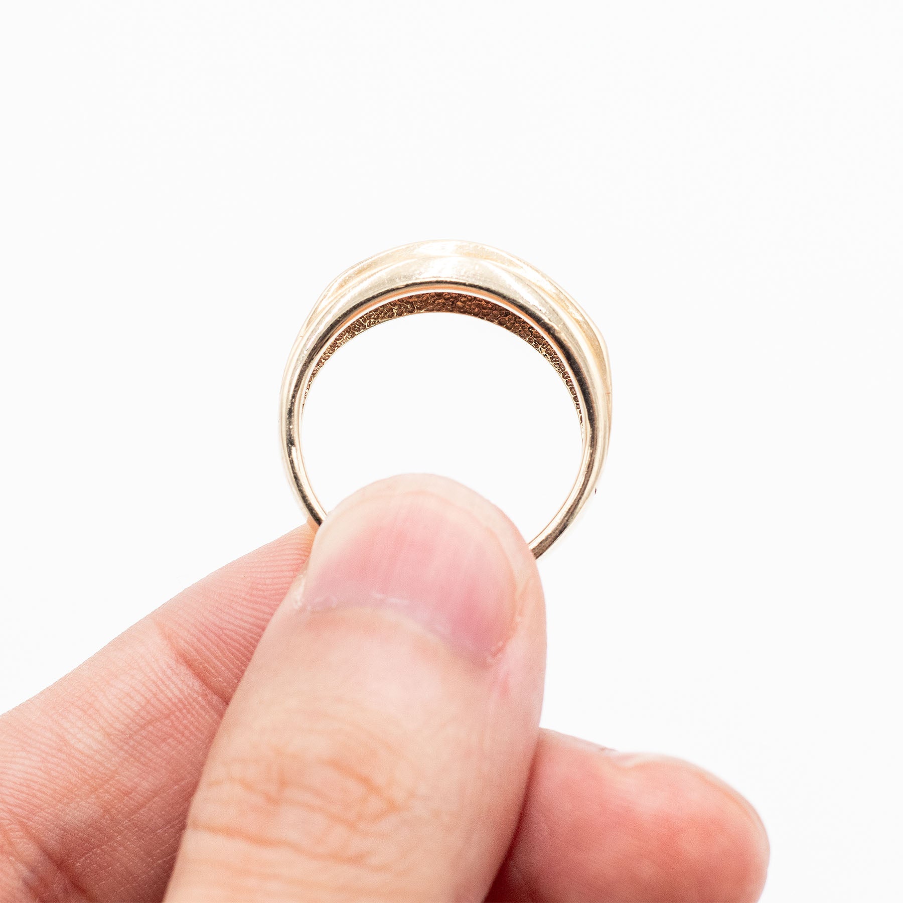 10k Yellow Gold Five Round Diamond Band Ring