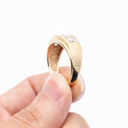 10k Yellow Gold Five Round Diamond Band Ring