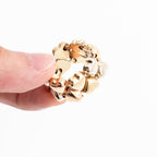 18k Yellow Gold Double Heart Collapsible Ring