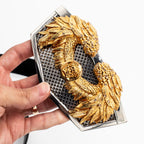 Versace Medusa Head Two Tone Buckle Black Belt