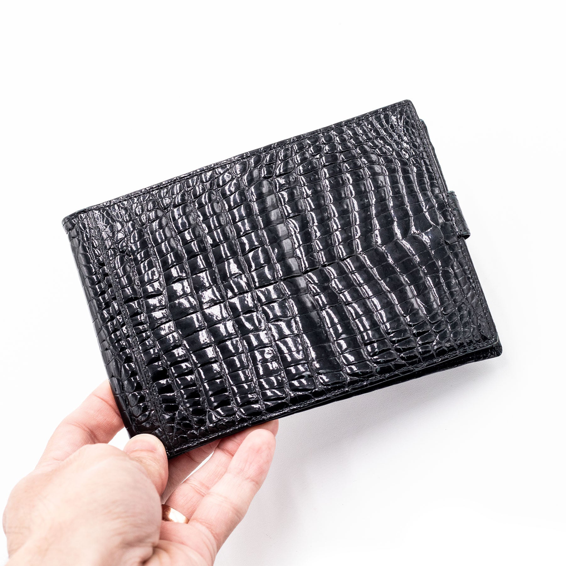 Gucci Black Crocodile Leather Vintage Wallet