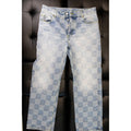 Louis Vuitton Damier Skate Green Accent Jeans