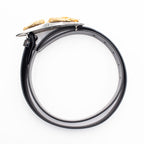 Versace Medusa Head Two Tone Buckle Black Belt