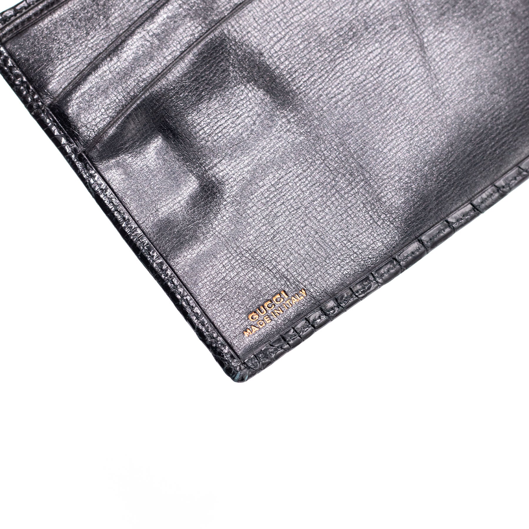 Gucci Black Crocodile Leather Vintage Wallet