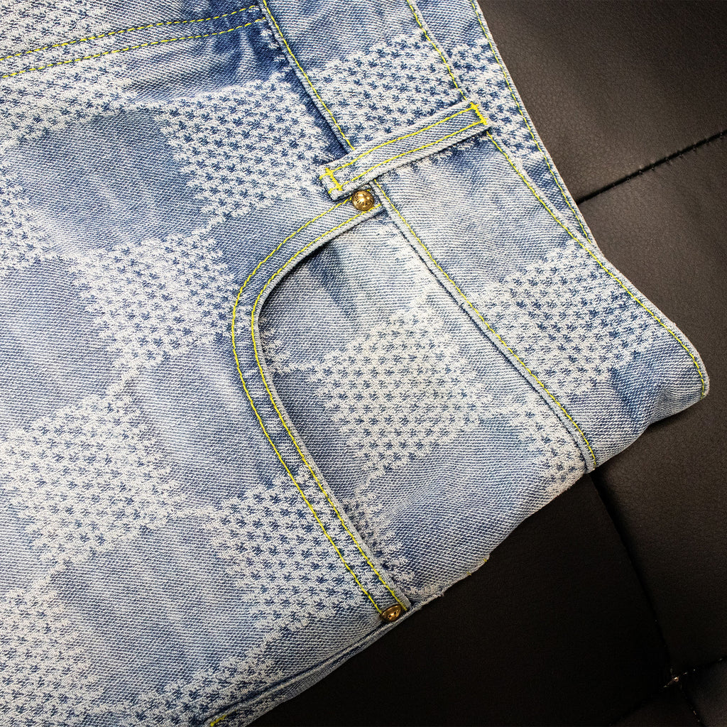 Louis Vuitton Damier Skate Green Accent Jeans