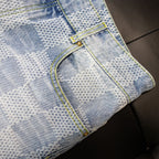 Louis Vuitton Damier Skate Green Accent Jeans