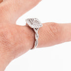 10k White Gold Round Diamond Pave Ring