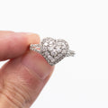 10k White Gold Diamond Pave Heart Ring
