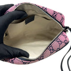 Gucci GG Marmont Diagonal Quilted Pink Fabric GG Canvas Shoulder Bag