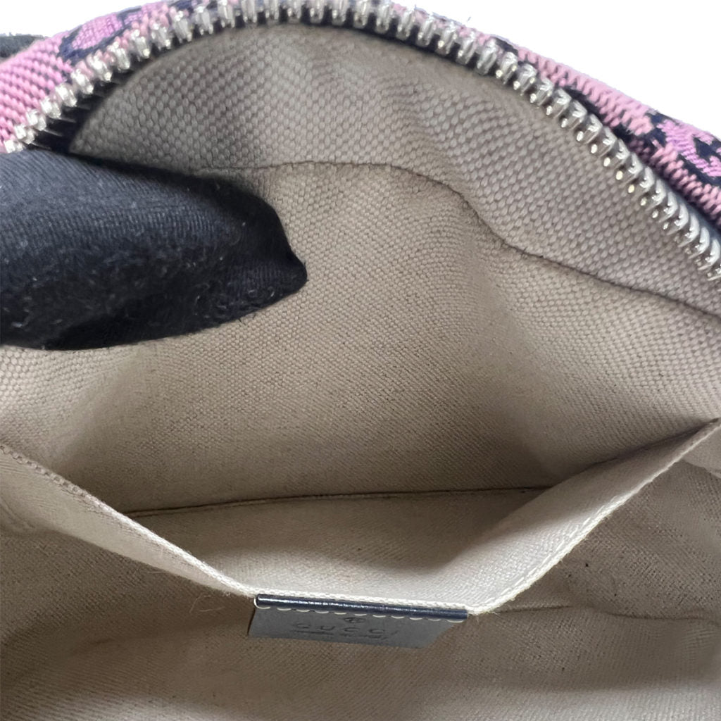 Gucci GG Marmont Diagonal Quilted Pink Fabric GG Canvas Shoulder Bag
