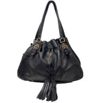 Prada Cervo Antik Drawstring Tassel Deerskin Soft Leather Tote Handbag