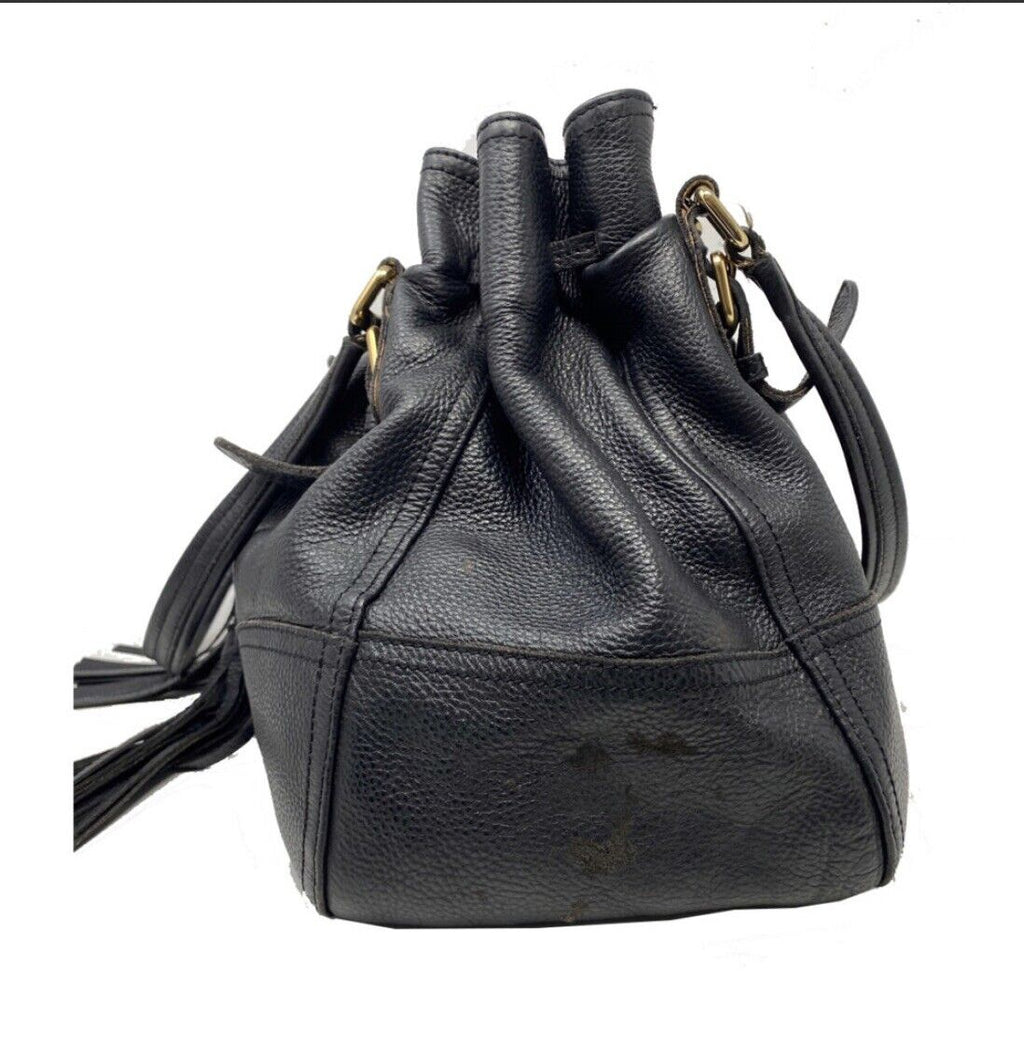Prada Cervo Antik Drawstring Tassel Deerskin Soft Leather Tote Handbag
