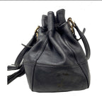 Prada Cervo Antik Drawstring Tassel Deerskin Soft Leather Tote Handbag