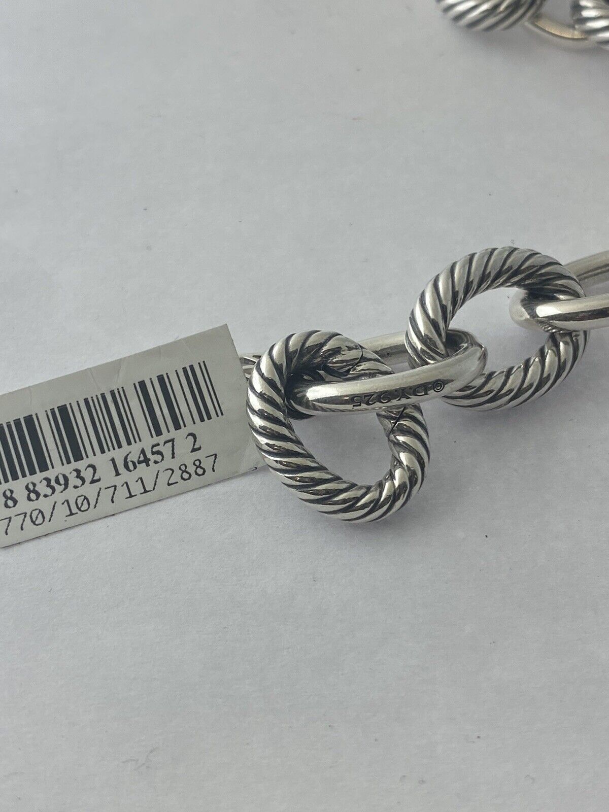 Oval Link Chain Bracelet in Sterling Silver with 18K Yellow Gold