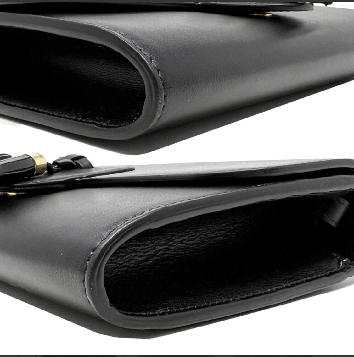 Celine Tassels Black Leather Wallet on Strap