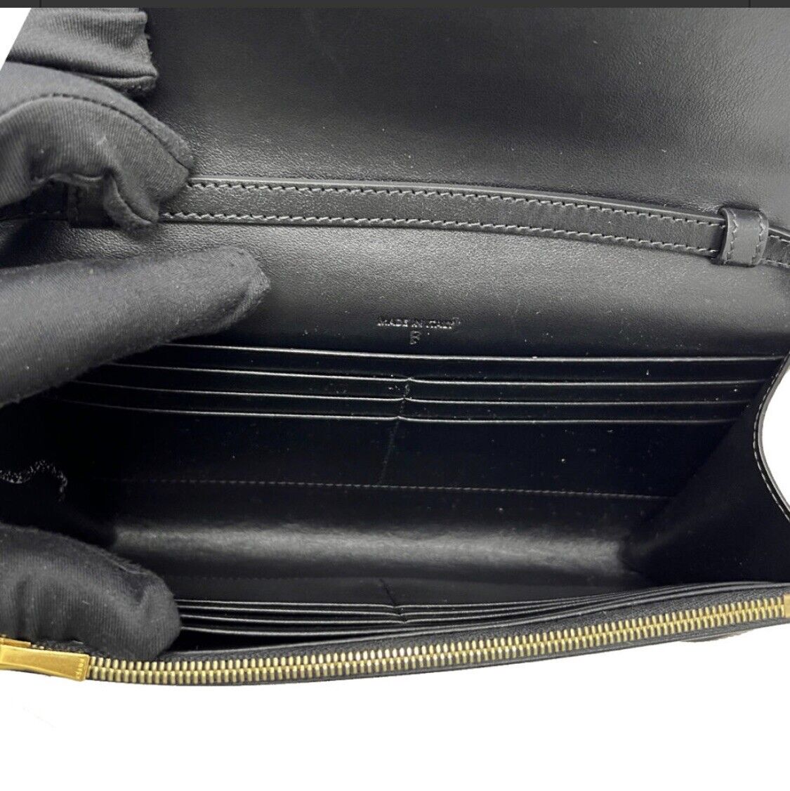 Celine Tassels Black Leather Wallet on Strap