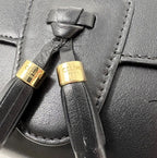 Celine Tassels Black Leather Wallet on Strap