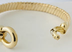 14kt Yellow Gold Bangle/ Bracelet with Oversized Buckle Clasp