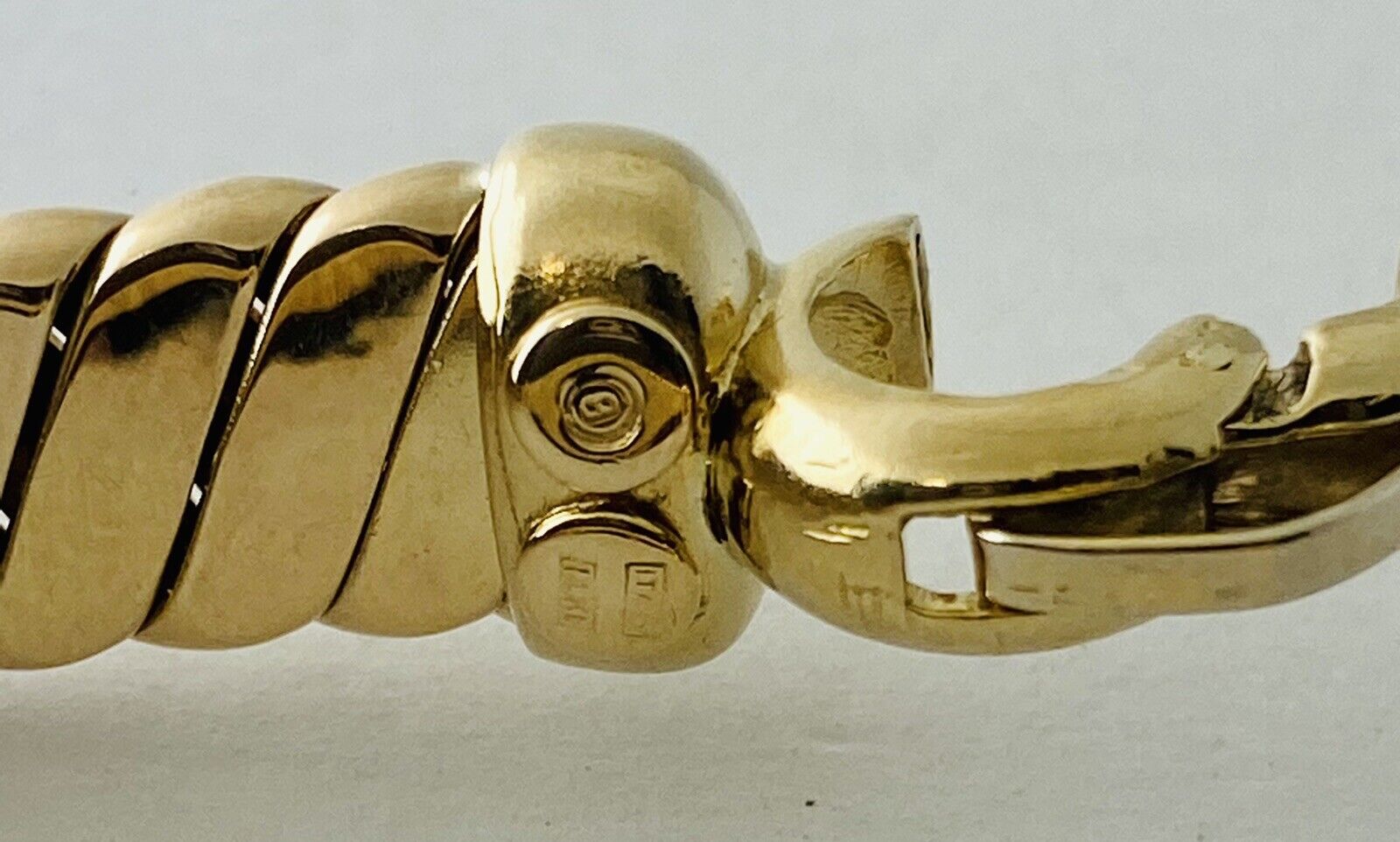 14kt Yellow Gold Bangle/ Bracelet with Oversized Buckle Clasp