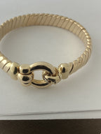 14kt Yellow Gold Bangle/ Bracelet with Oversized Buckle Clasp