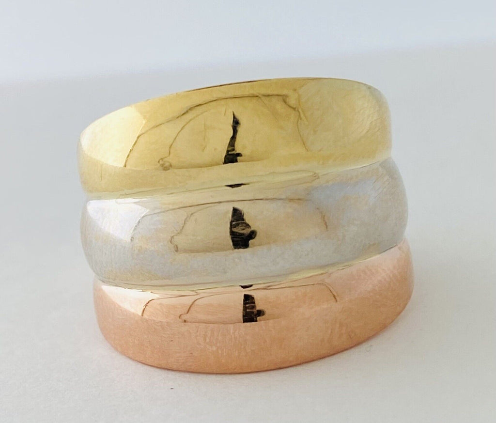 18kt Tri Gold Wide Ring