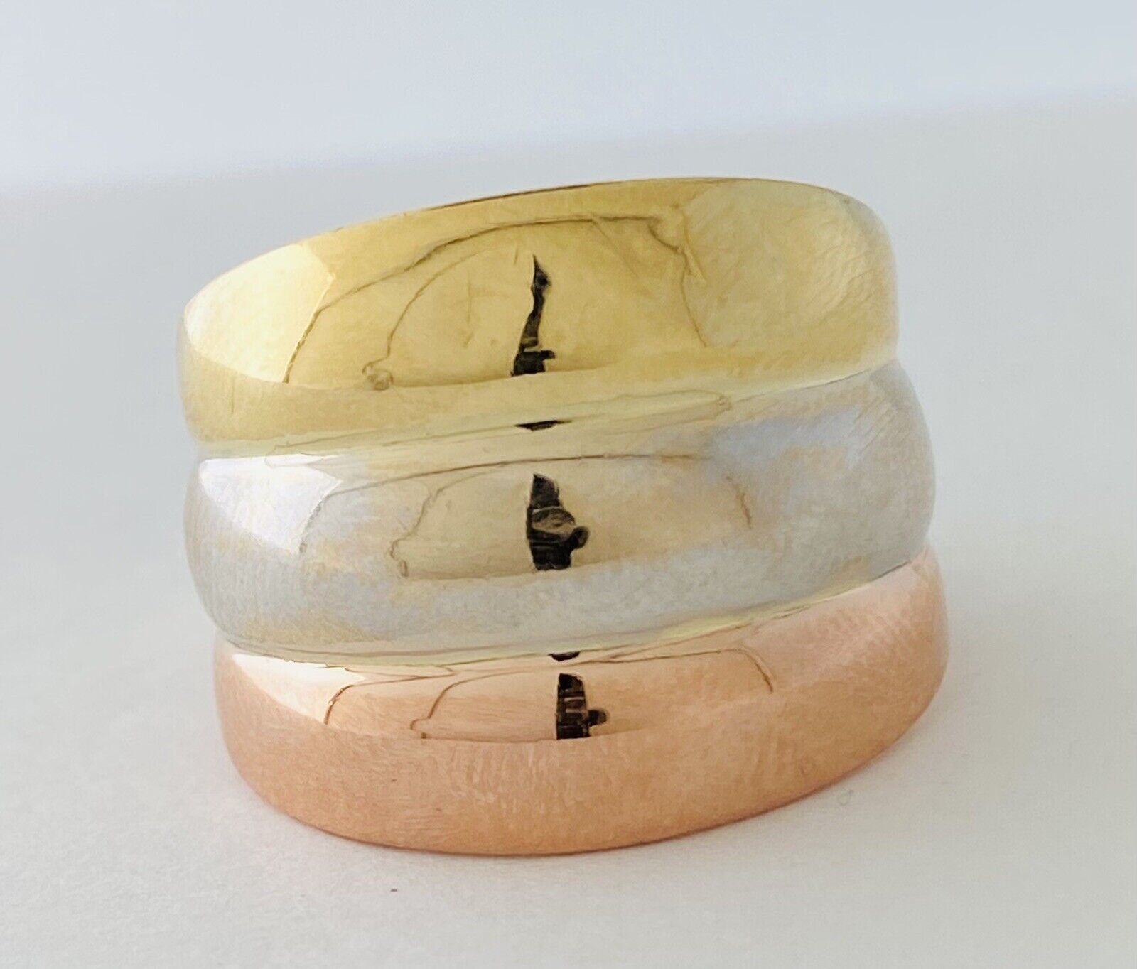 18kt Tri Gold Wide Ring