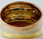18kt Tri Gold Wide Ring