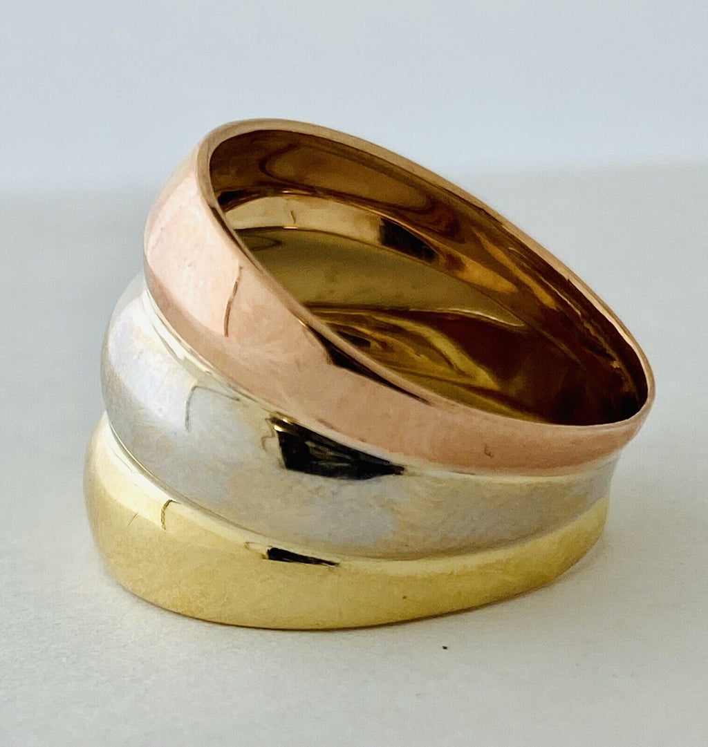 18kt Tri Gold Wide Ring