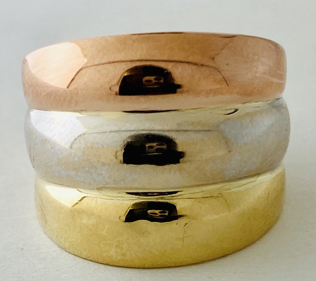 18kt Tri Gold Wide Ring